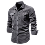 Herrskjorta med bröstfickor och knappstängning-Shirts for men-Fjallbarn
