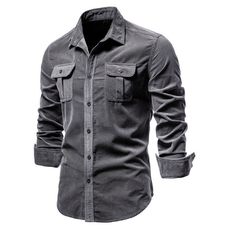 Herrskjorta med bröstfickor och knappstängning-Shirts for men-Fjallbarn