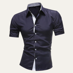 Herrskjorta med kort ärm och knappstängning-Shirts for men-Fjallbarn