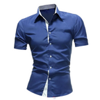 Herrskjorta med kort ärm och knappstängning-Shirts for men-Fjallbarn