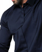 Herrskjorta med krage och dold knappslå-Shirts for men-Fjallbarn