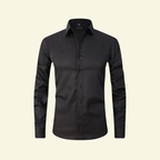 Herrskjorta med långa ärmar och krage med knappstängning och kontrastknappar-Shirts for men-Fjallbarn
