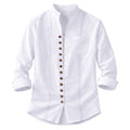 Herrskjorta med mandarinkrage och knappar-Shirts for men-Fjallbarn