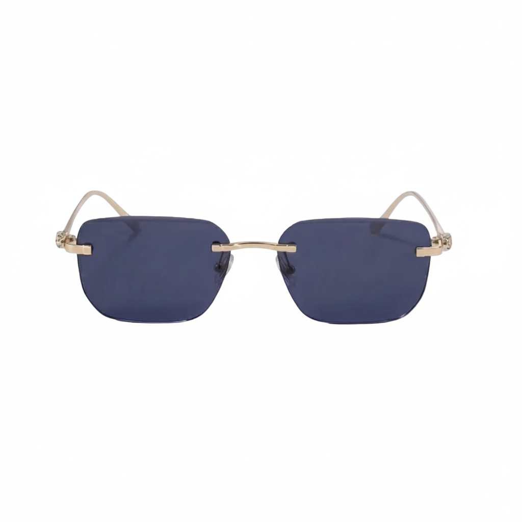 Herrsolglasögon med fyrkantiga linser och dekorerad skalm-Glasses for men-Fjallbarn