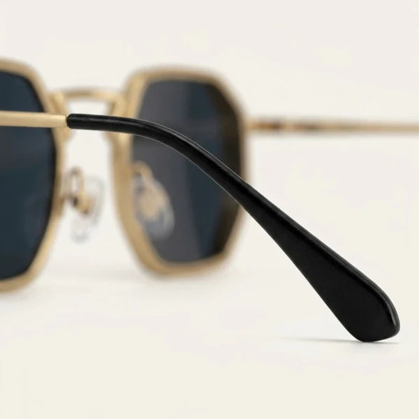 Herrsolglasögon med geometrisk helbåge och vinklad brygga-Glasses for men-Fjallbarn