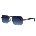 Herrsolglasögon med geometriska linser och metallbrygga-Glasses for men-Fjallbarn