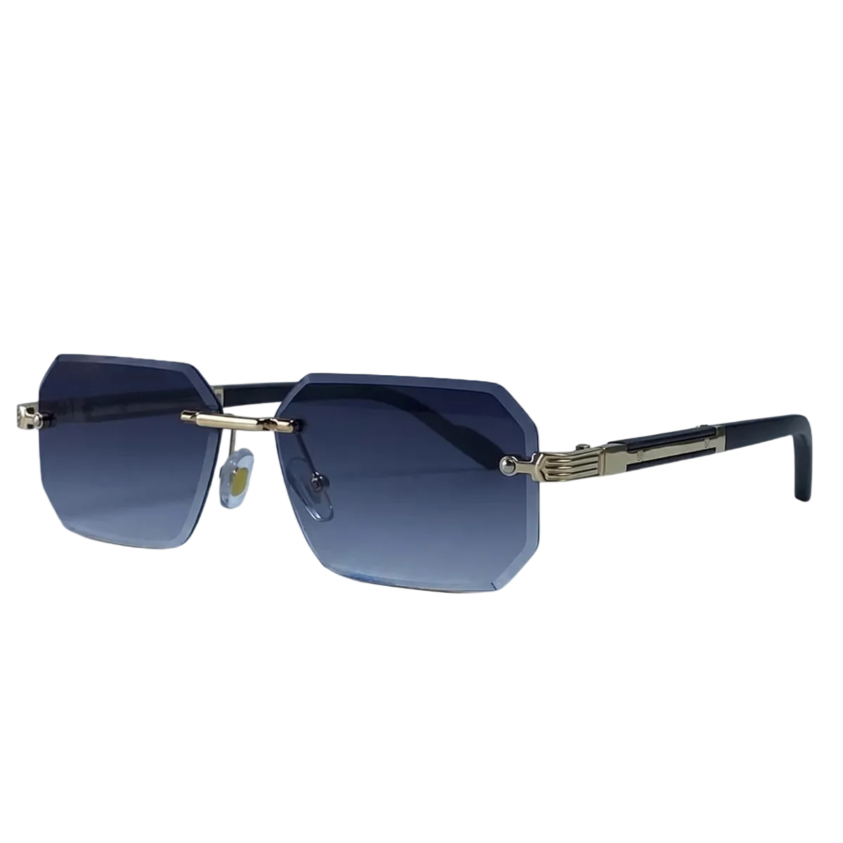 Herrsolglasögon med geometriska linser och metallbrygga-Glasses for men-Fjallbarn