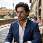 Herrsolglasögon med rektangulära linser och dekorativ skalm-Glasses for men-Fjallbarn