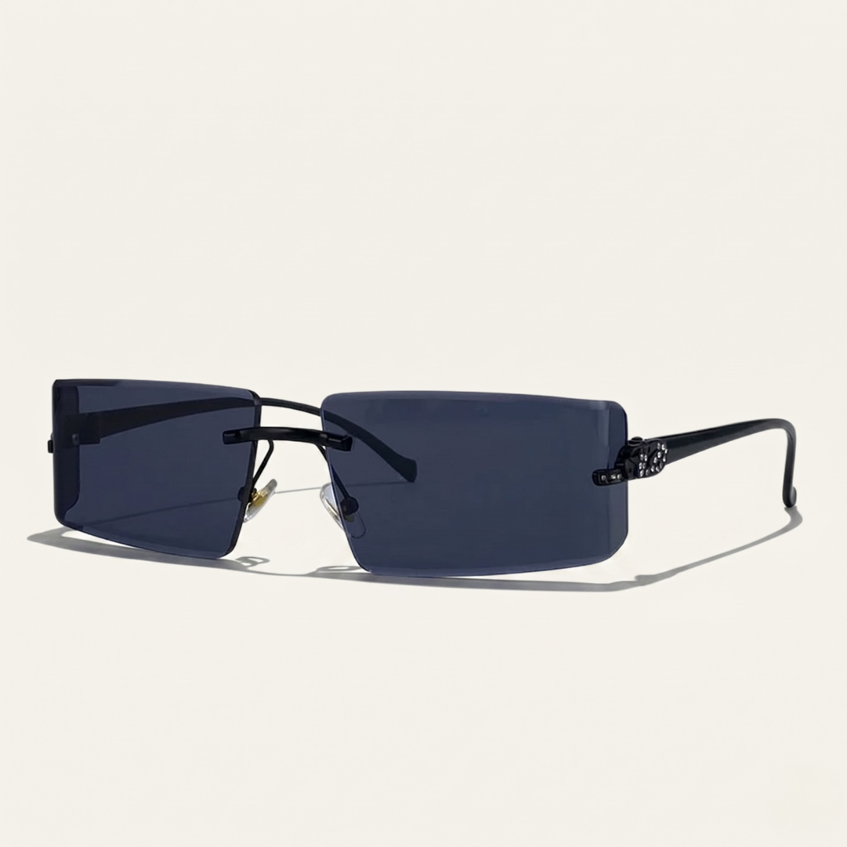 Herrsolglasögon med rektangulära linser och dekorativ skalm-Glasses for men-Fjallbarn