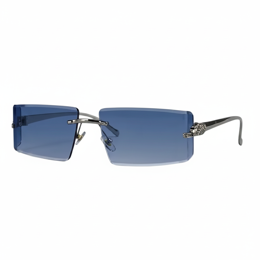 Herrsolglasögon med rektangulära linser och dekorativ skalm-Glasses for men-Fjallbarn