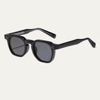 Herrsolglasögon med transparent fyrkantig båge och mönstrade skalmar-Glasses for men-Fjallbarn