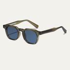 Herrsolglasögon med transparent fyrkantig båge och mönstrade skalmar-Glasses for men-Fjallbarn