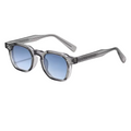 Herrsolglasögon med transparent fyrkantig båge och mönstrade skalmar-Glasses for men-Fjallbarn