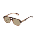 Herrsolglasögon med transparent fyrkantig båge och räfflade skalmar-Glasses for men-Fjallbarn