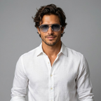 Herrsolglasögon med transparent fyrkantig båge och räfflade skalmar-Glasses for men-Fjallbarn