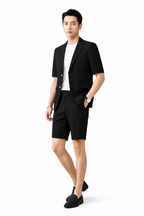 Herrtvådelat set med kortärmad kavaj och shorts-Sets for Men-Fjallbarn