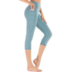 Högmidjade caprileggings med ficka för dam-Leggings for women-Fjallbarn