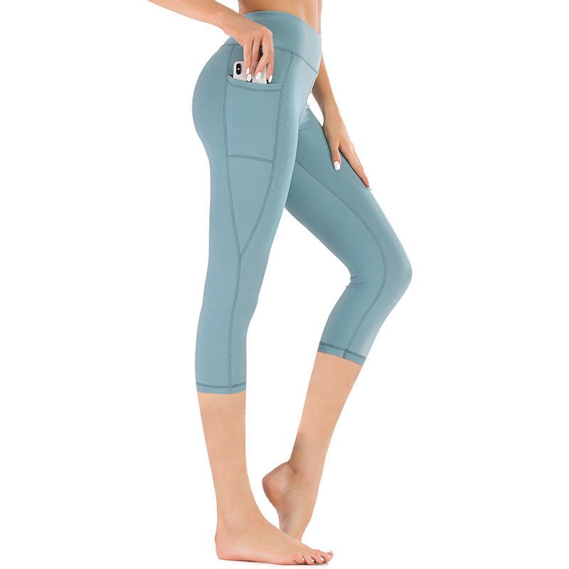 Högmidjade caprileggings med ficka för dam-Leggings for women-Fjallbarn