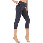 Högmidjade caprileggings med ficka för dam-Leggings for women-Fjallbarn