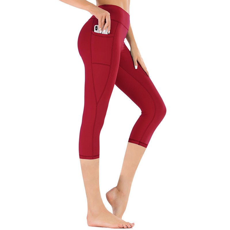 Högmidjade caprileggings med ficka för dam-Leggings for women-Fjallbarn