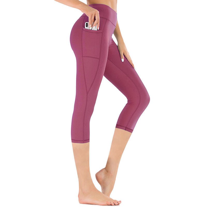 Högmidjade caprileggings med ficka för dam-Leggings for women-Fjallbarn