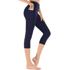 Högmidjade caprileggings med ficka för dam-Leggings for women-Fjallbarn
