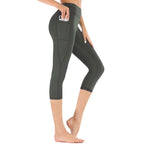 Högmidjade caprileggings med ficka för dam-Leggings for women-Fjallbarn