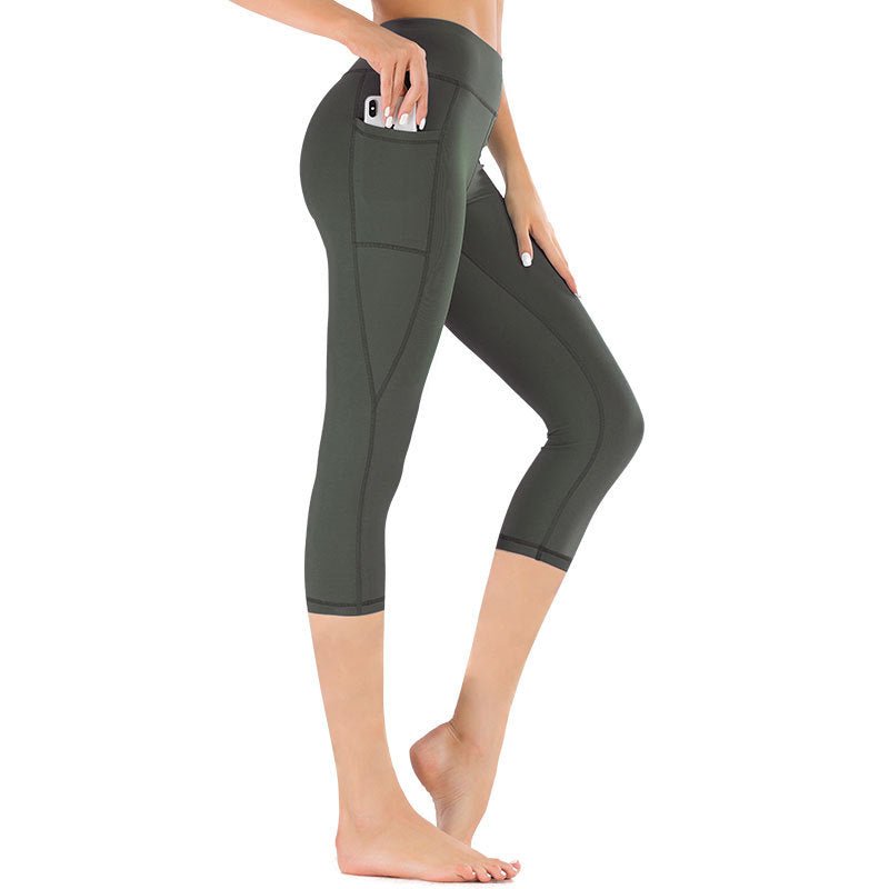 Högmidjade caprileggings med ficka för dam-Leggings for women-Fjallbarn