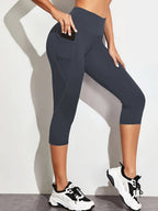 Högmidjade caprileggings med sidoficka för dam-Leggings for women-Fjallbarn