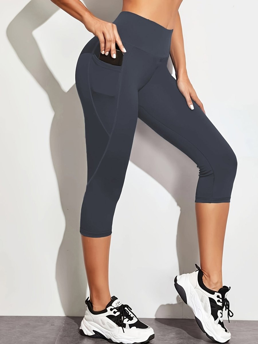 Högmidjade caprileggings med sidoficka för dam-Leggings for women-Fjallbarn