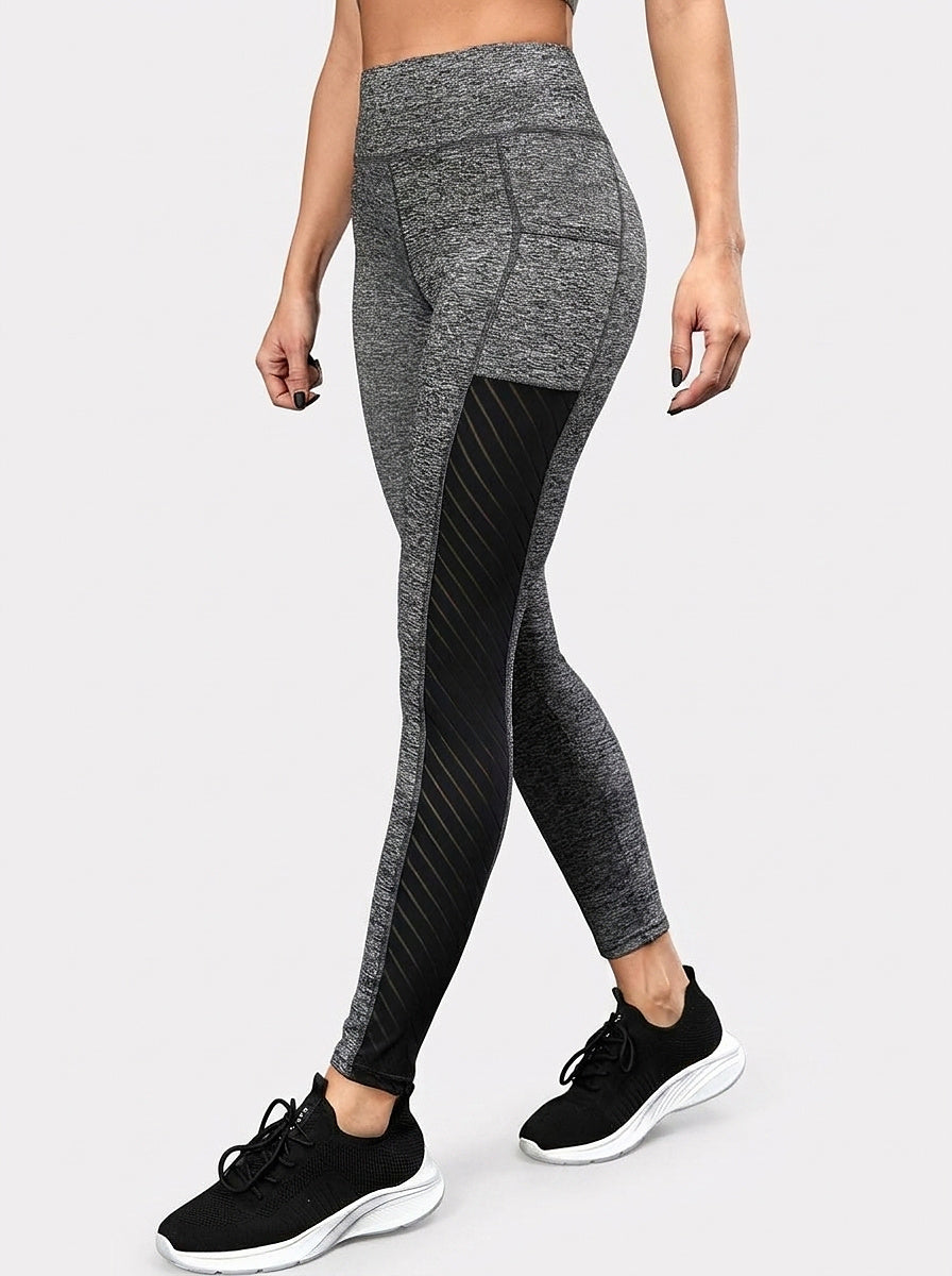 Högmidjade leggings med meshpaneler för dam-Leggings for women-Fjallbarn