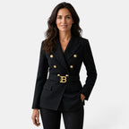 Jacquardkavaj för dam med bälte-Blazer for women-Fjallbarn