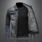 Jeansjacka för herrar med dragkedja och bröstfickor-Jackets for men-Fjallbarn