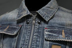 Jeansjacka för herrar med dragkedja och bröstfickor-Jackets for men-Fjallbarn