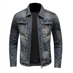 Jeansjacka för herrar med dragkedja och bröstfickor-Jackets for men-Fjallbarn