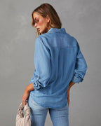 Jeanskjorta med knappar för dam-Shirts for women-Fjallbarn