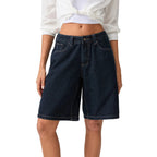 Jeansshorts med låg midja för dam-Shorts for women-Fjallbarn