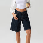 Jeansshorts med låg midja för dam-Shorts for women-Fjallbarn
