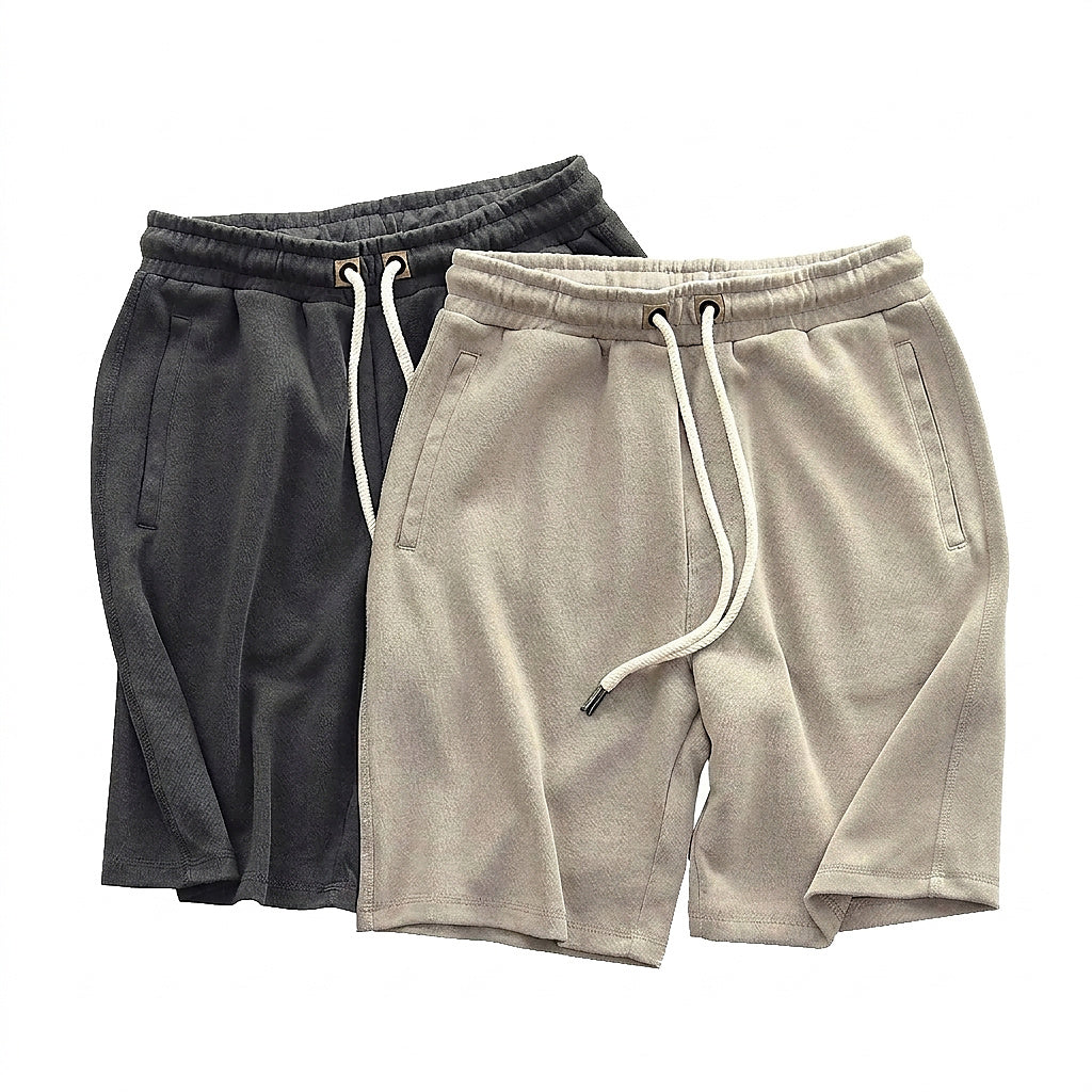 Jerseyshorts för herr med dragsko och elastisk midja-Shorts for men-Fjallbarn