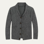 Kabelstickad kofta med sjalkrage för herrar-Cardigan for men-Fjallbarn
