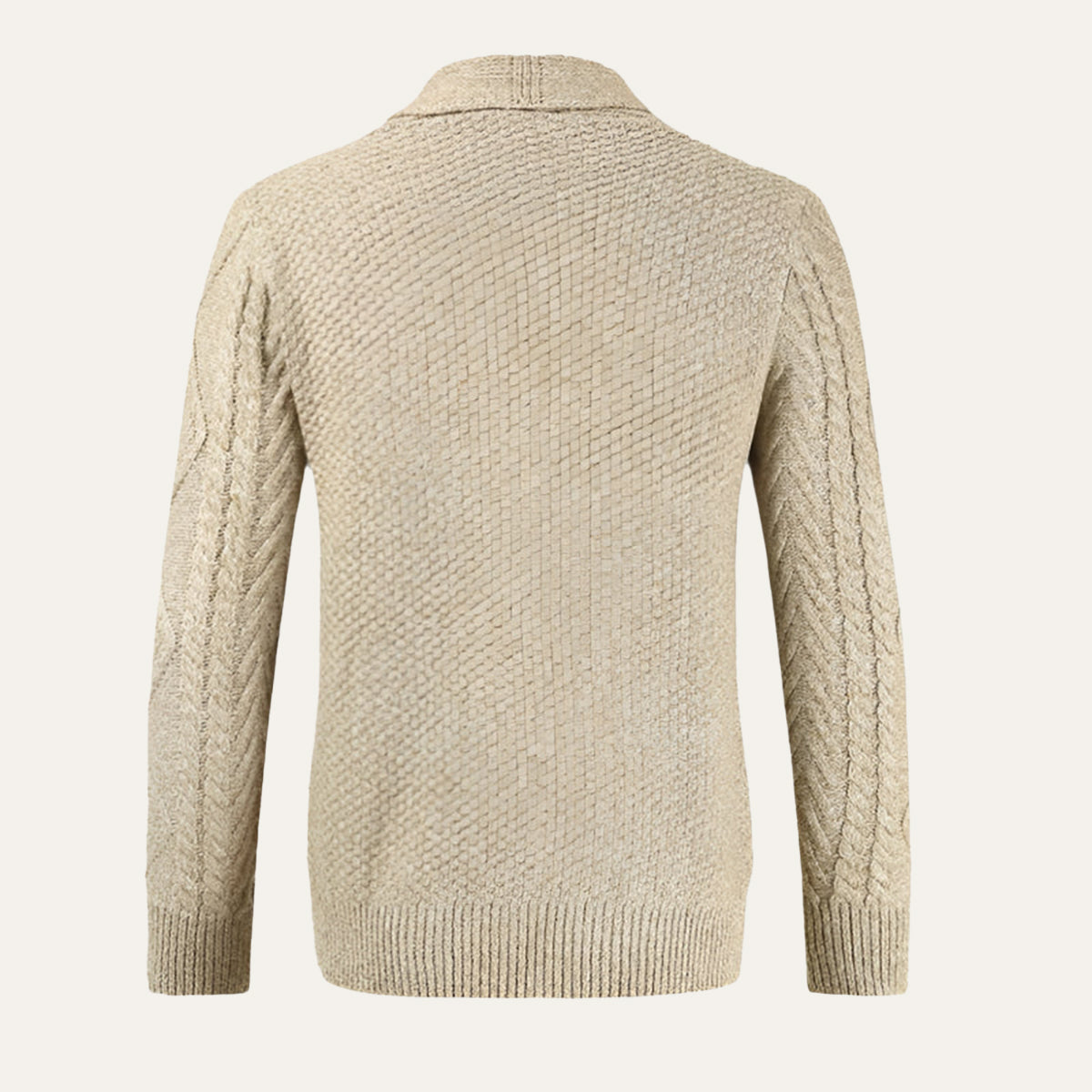 Kabelstickad kofta med sjalkrage för herrar-Cardigan for men-Fjallbarn