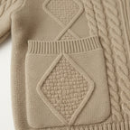 Kabelstickad kofta med sjalkrage för herrar-Cardigan for men-Fjallbarn