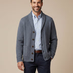 Kabelstickad kofta med sjalkrage för herrar-Cardigan for men-Fjallbarn