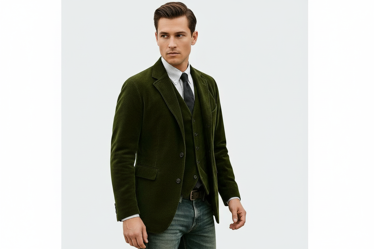 Kavaj för Herr med väst och knäppning fram-sets for Men-Fjallbarn