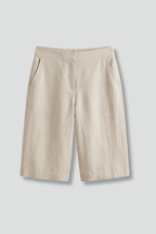 Knälånga shorts med hög midja och snedställda fickor för dam-Shorts for women-Fjallbarn