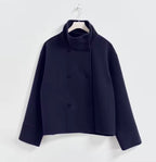 Kort damjacka med ståkrage och knäppning-Jacket for women-Fjallbarn