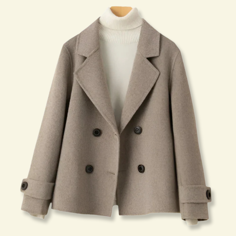 Kort kappa för dam med slag och knappar-Coats for women-Fjallbarn