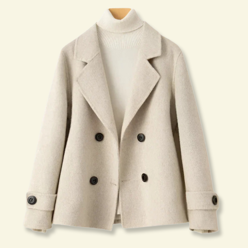 Kort kappa för dam med slag och knappar-Coats for women-Fjallbarn