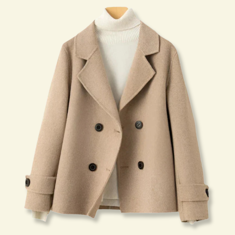 Kort kappa för dam med slag och knappar-Coats for women-Fjallbarn