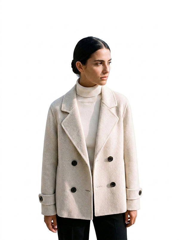 Kort kappa för dam med slag och knappar-Coats for women-Fjallbarn